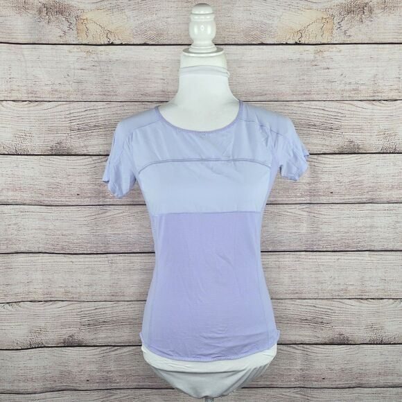 Lululemon Run Fast Track Short Sleeve Athletic Workout Top Lilac Purple Size 6 - Picture 7 of 8